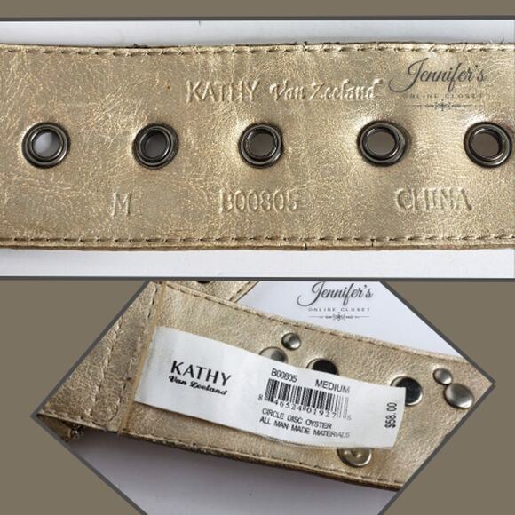 3/$25 Kathy Van Zeeland Faux Leather Studded Belt Size Medium - Picture 8 of 10
